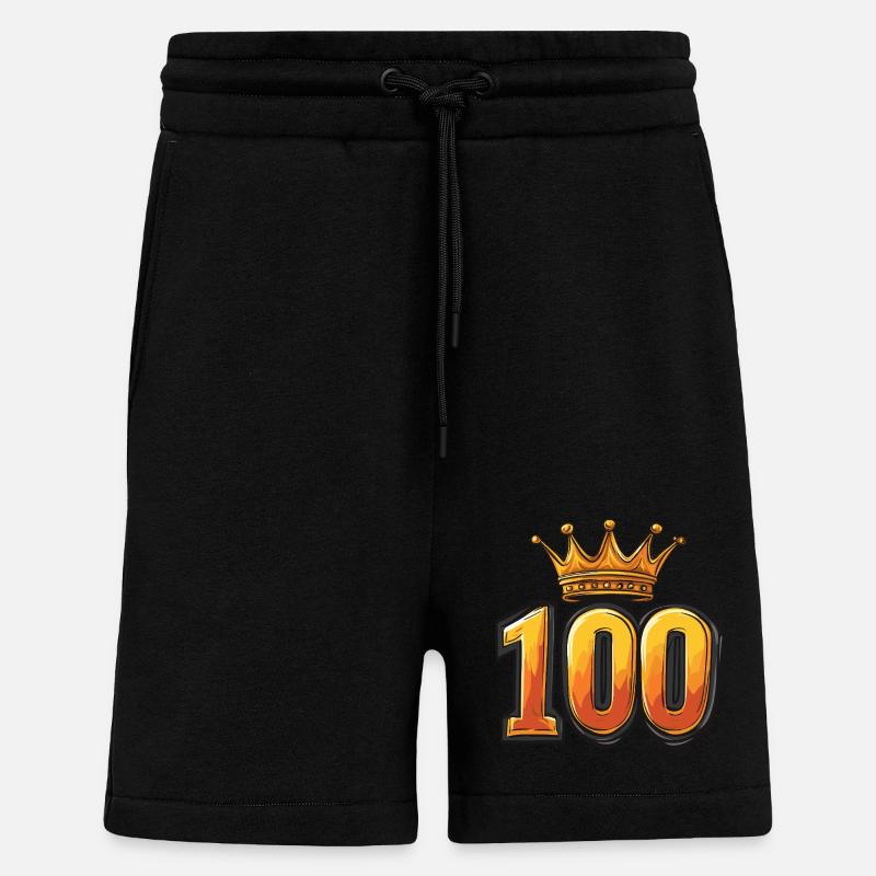 Couronne à 100 chiffres - Short bio décontracté fabriqué en UE - SOLID BLACK