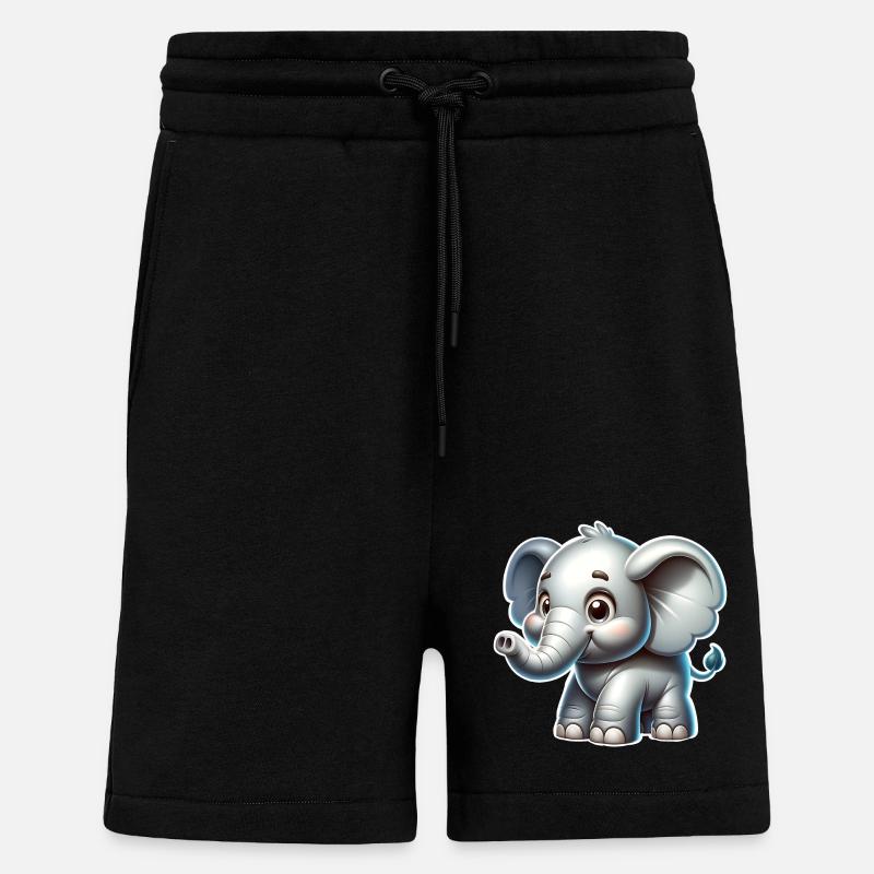 Éléphant - Short bio décontracté fabriqué en UE - SOLID BLACK