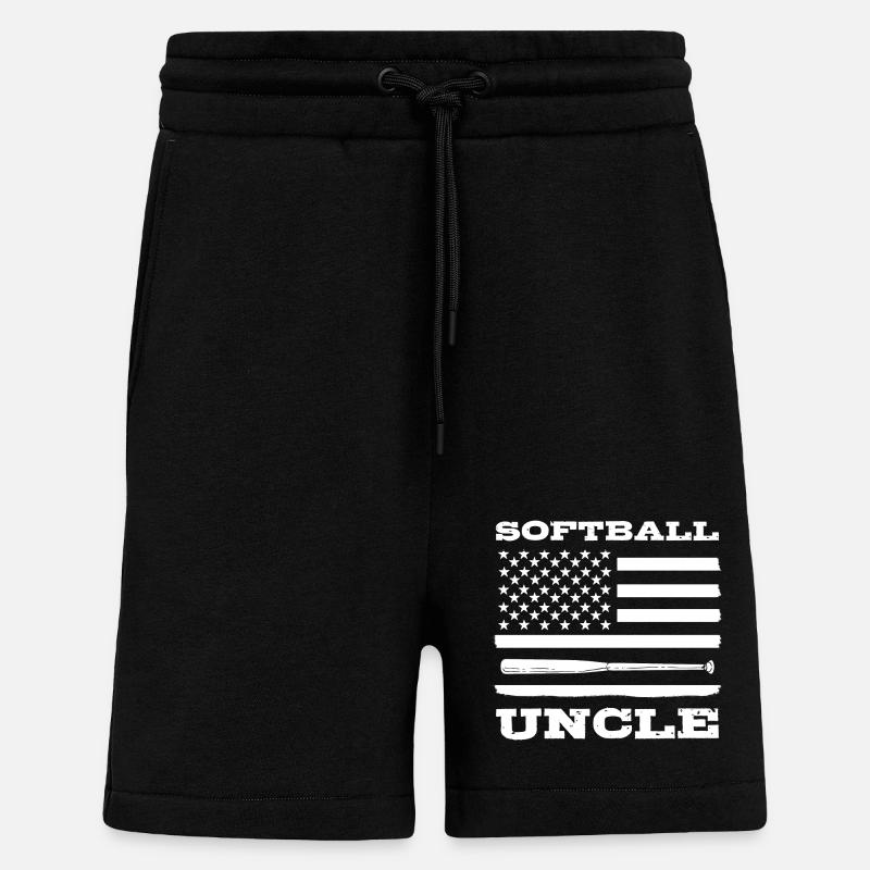 Softball Softball Player Uncle - Shorts - made by SPREAD - SOLID BLACK