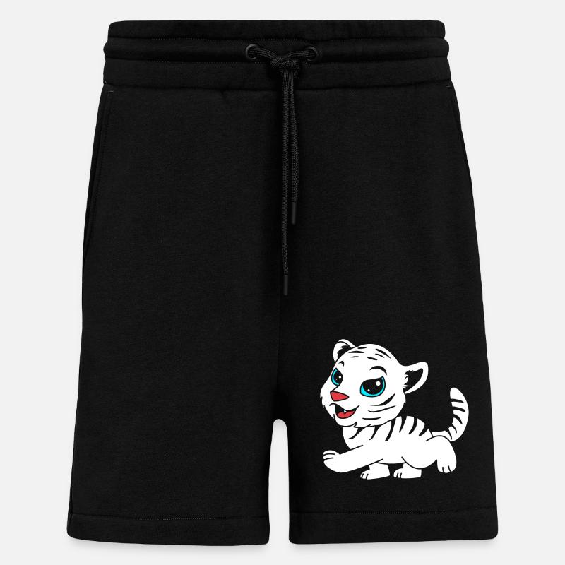 Weißer Tiger - Shorts - made by SPREAD - SOLID BLACK