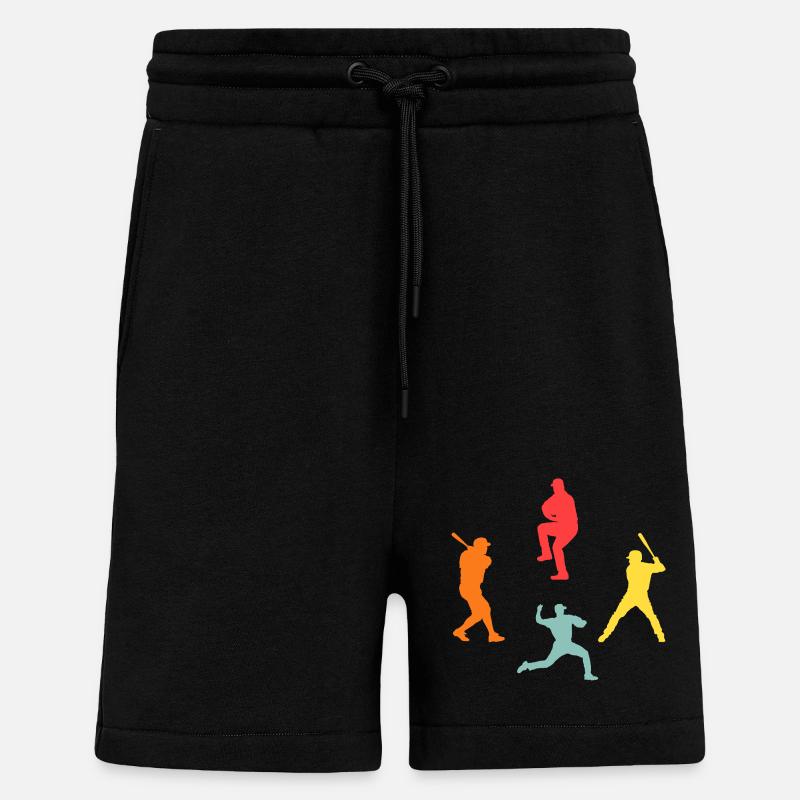 Baseball Player Evolution Baseball - Shorts - made by SPREAD - SOLID BLACK