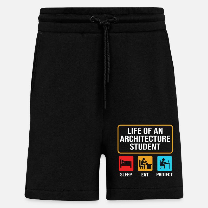 Architecte Architecture - Short bio décontracté fabriqué en UE - SOLID BLACK