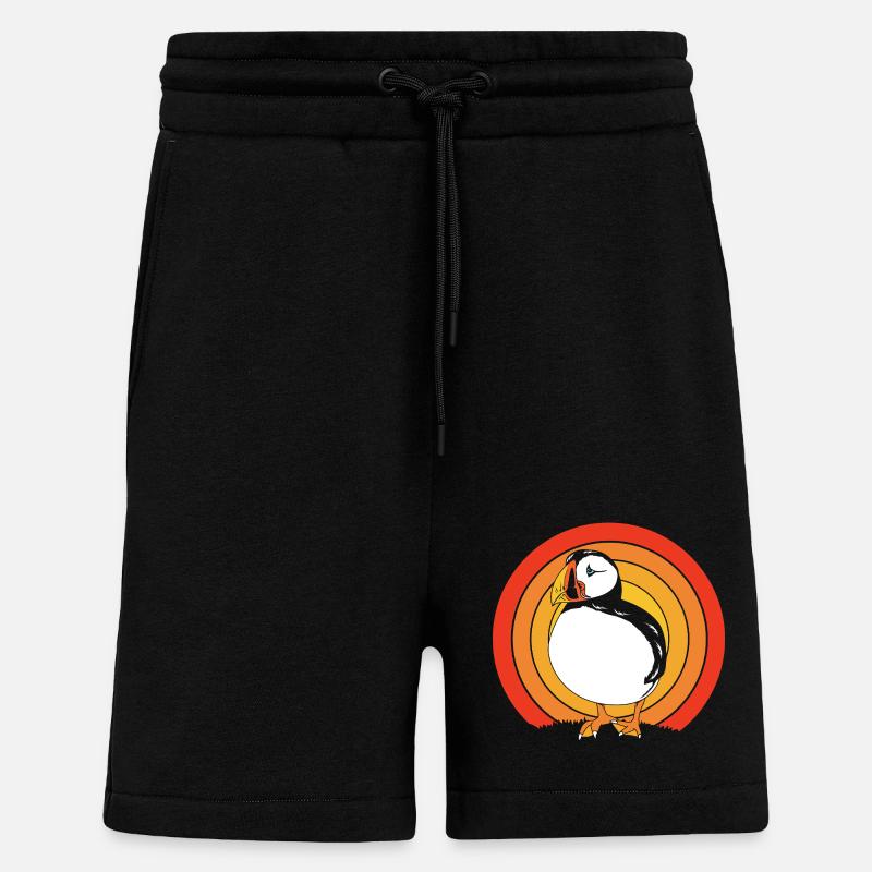 Macareux Papageientaucher - Short bio décontracté fabriqué en UE - SOLID BLACK