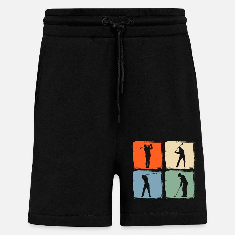 Golf des golfeurs - Short bio décontracté fabriqué en UE - SOLID BLACK