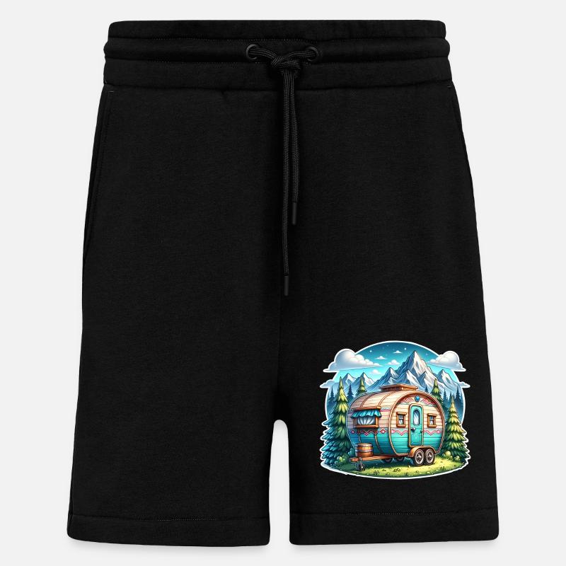 Camping camping-car caravane - Short bio décontracté fabriqué en UE - SOLID BLACK