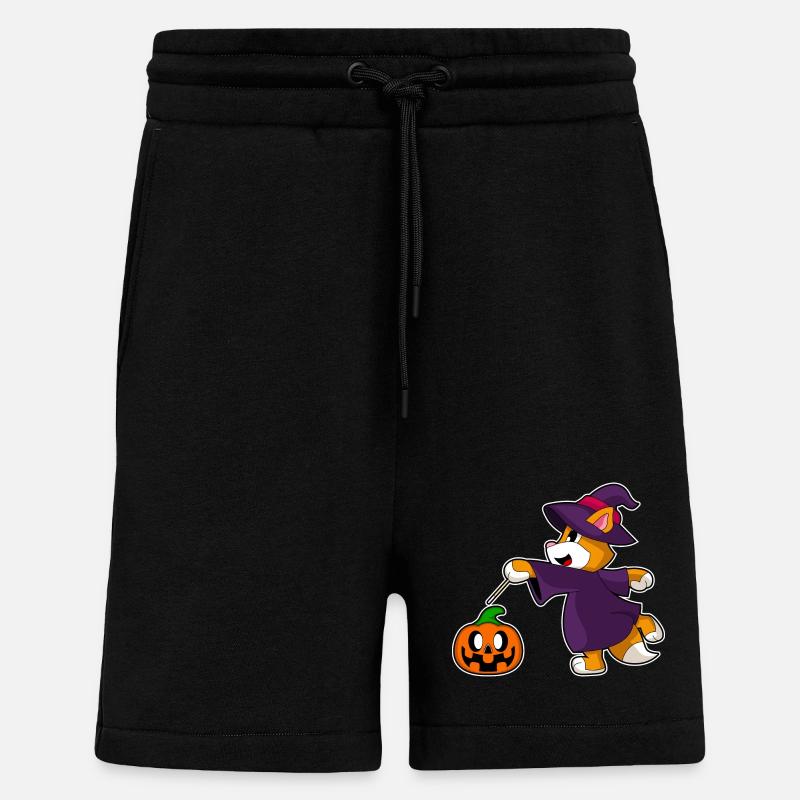 Cat Halloween Witch - Shorts - made by SPREAD - SOLID BLACK