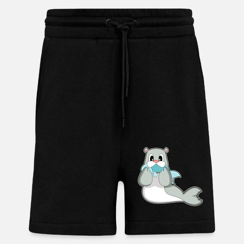 Poisson phoque - Short bio décontracté fabriqué en UE - SOLID BLACK