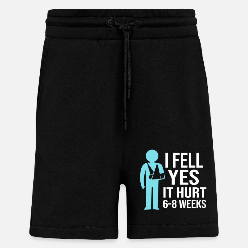 Broken Arm Bone Fracture - Shorts - made by SPREAD - SOLID BLACK