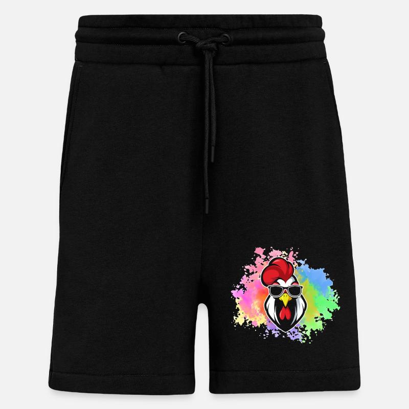 Poulet Coq - Short bio décontracté fabriqué en UE - SOLID BLACK