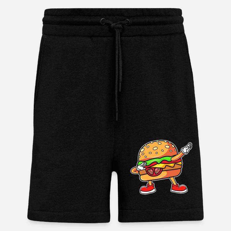 Cheeseburger - Short bio décontracté fabriqué en UE - SOLID BLACK