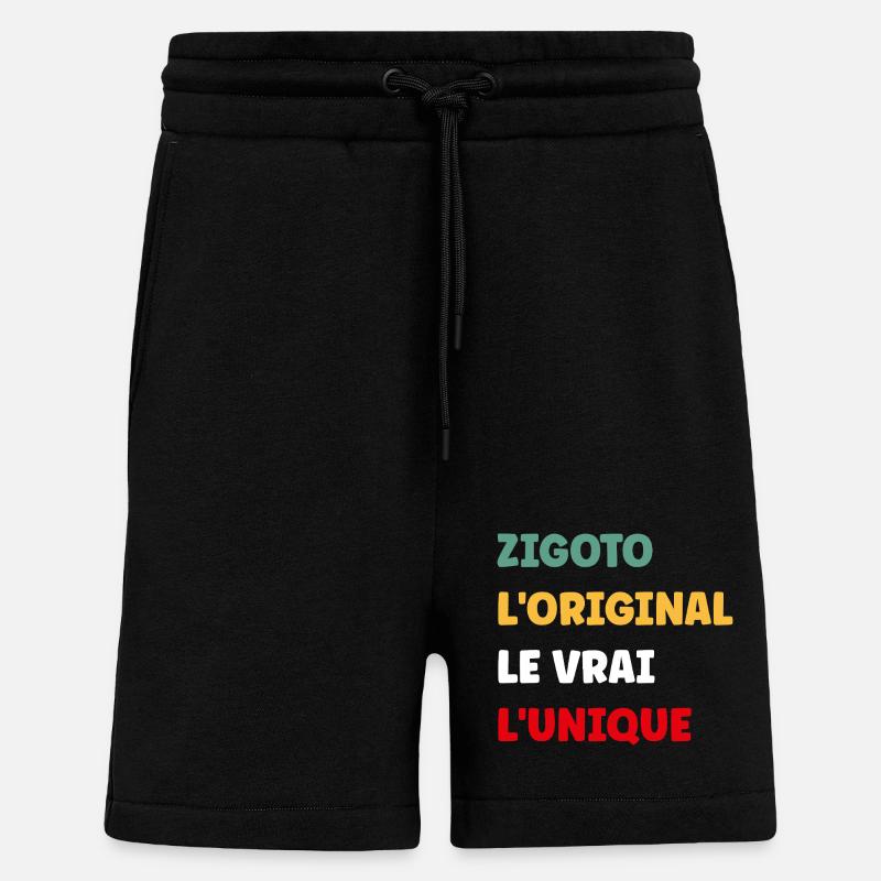 Zigoto - Short bio décontracté fabriqué en UE - SOLID BLACK