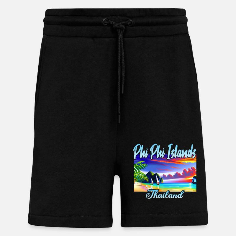 Îles Phi Phi - Short bio décontracté fabriqué en UE - SOLID BLACK