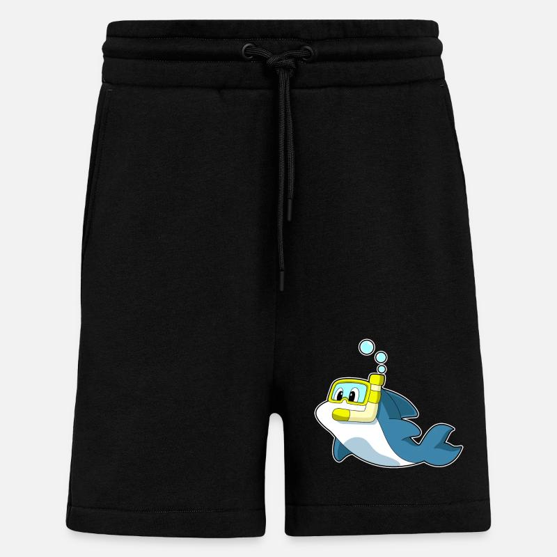 Dolphin Swimming Snorkel - Shorts - made by SPREAD - SOLID BLACK
