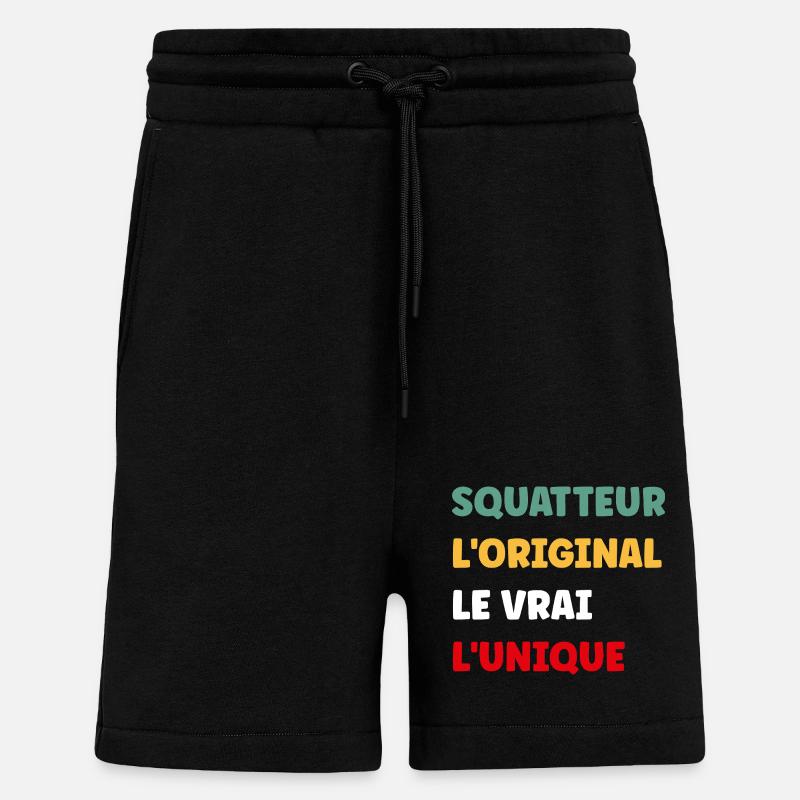 squatteur - Short bio décontracté fabriqué en UE - SOLID BLACK