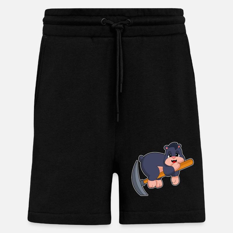 Mole Miner Pickaxe - Shorts - made by SPREAD - SOLID BLACK