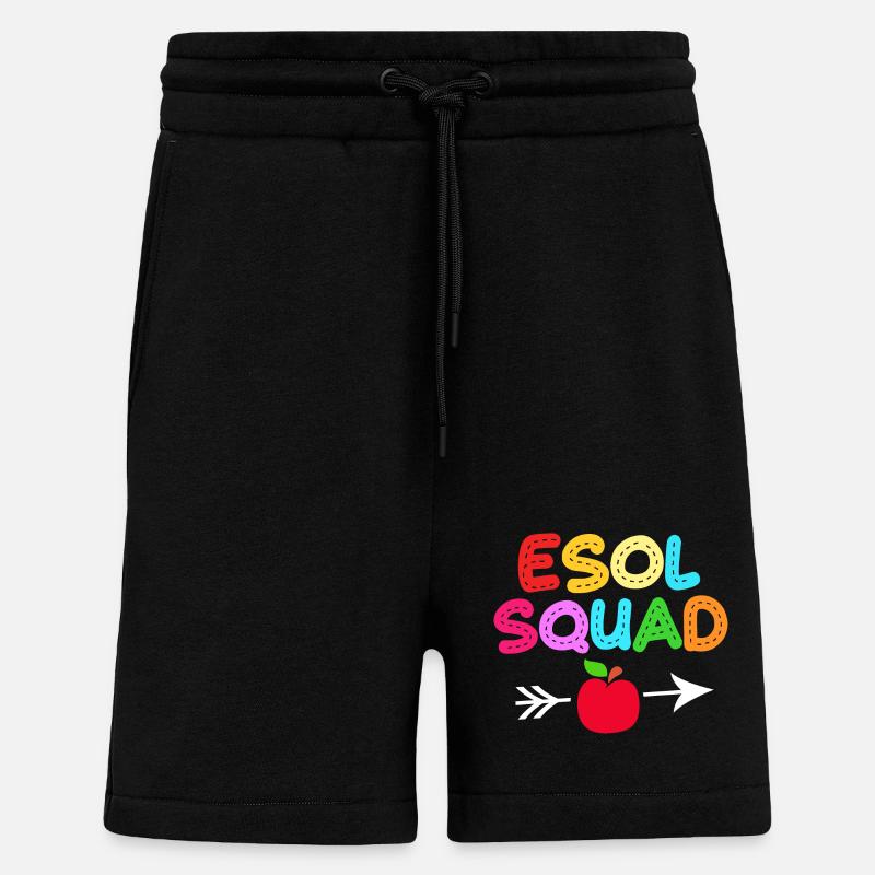 Professeur d’anglais Professeur d’anglais - Short bio décontracté fabriqué en UE - SOLID BLACK