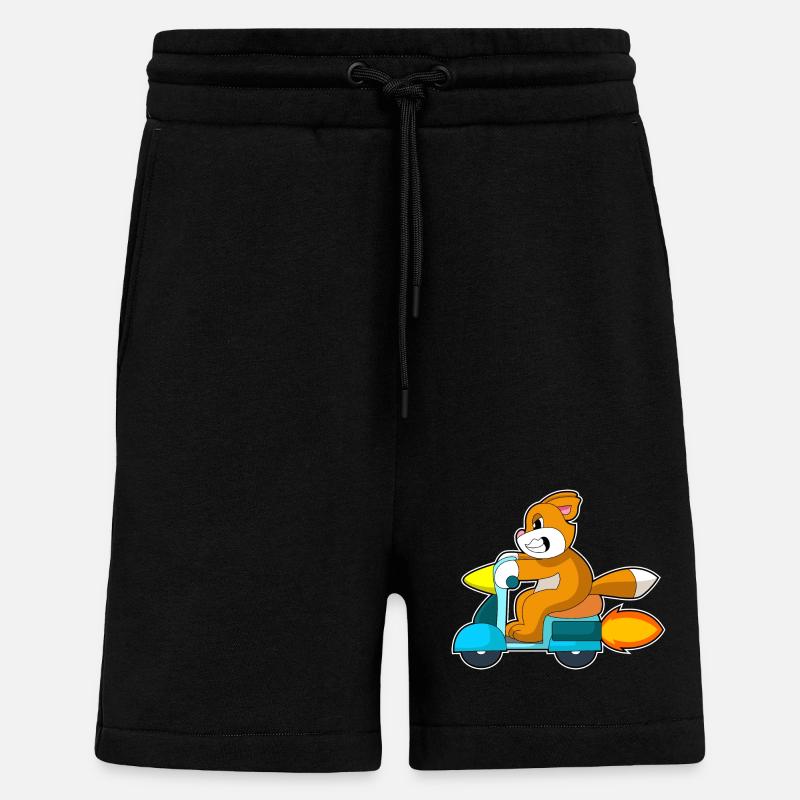Katze Motorroller - Shorts - made by SPREAD - SOLID BLACK