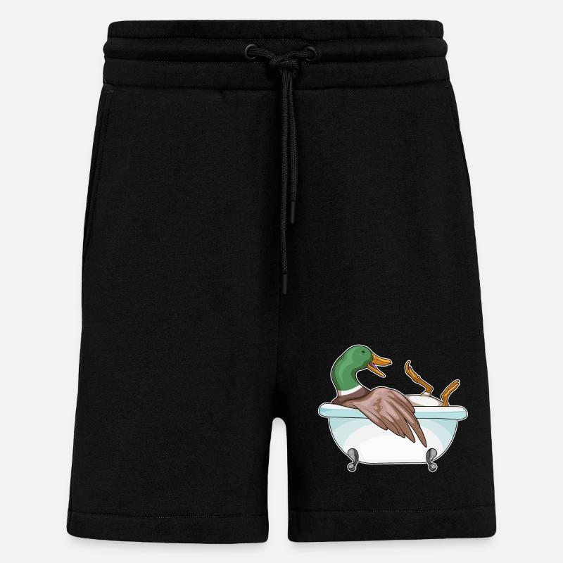 Duck Bathing Bathtub - Shorts - made by SPREAD - SOLID BLACK
