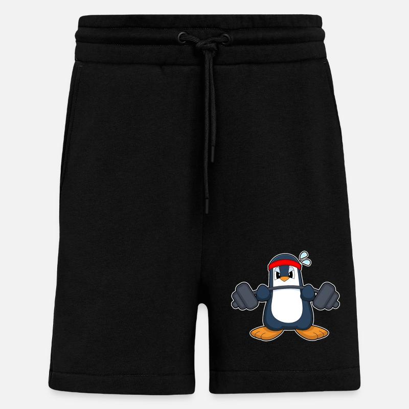 Pinguin Krafttraining Hantel - Shorts - made by SPREAD - SOLID BLACK
