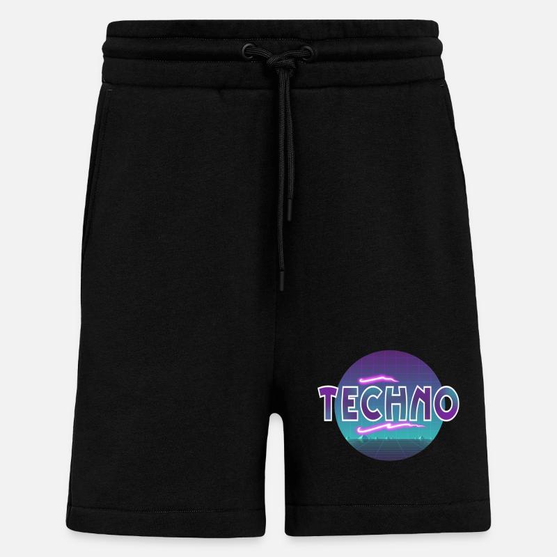Techno - Short bio décontracté fabriqué en UE - SOLID BLACK