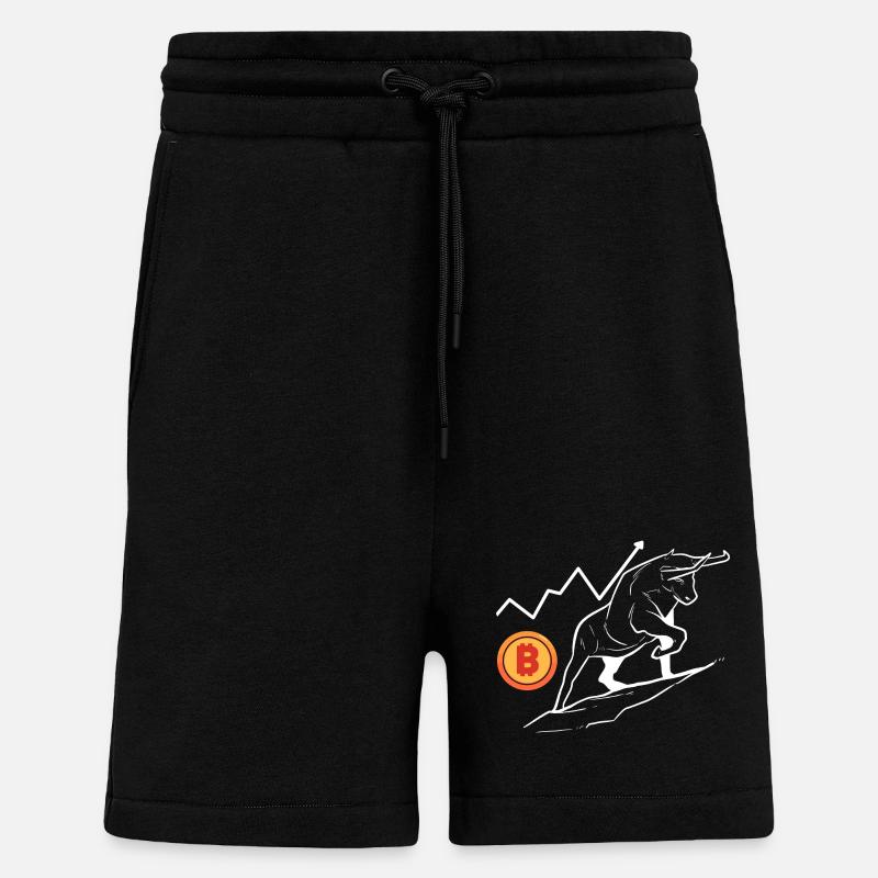 Le bitcoin - Short bio décontracté fabriqué en UE - SOLID BLACK