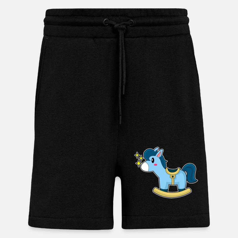 Cheval à bascule - Short bio décontracté fabriqué en UE - SOLID BLACK