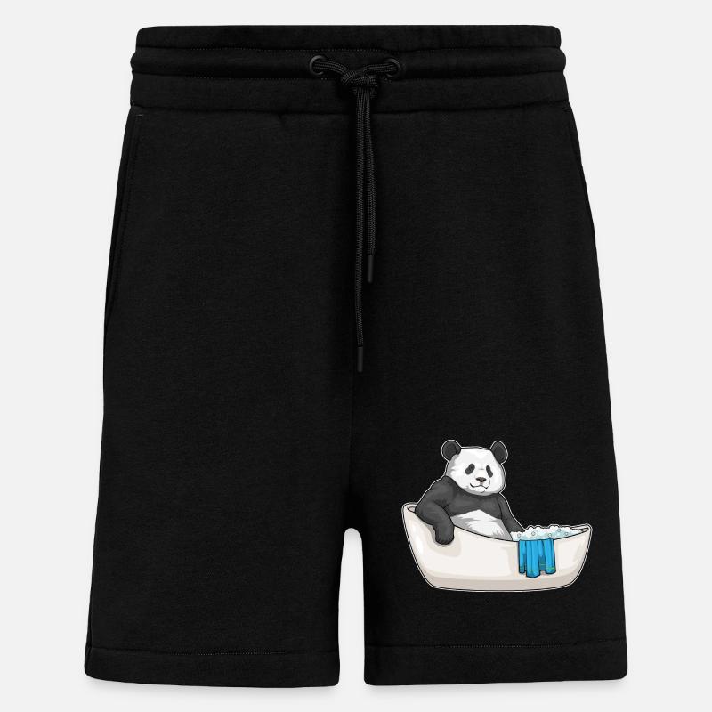 Panda Baden Badewanne - Shorts - made by SPREAD - SOLID BLACK