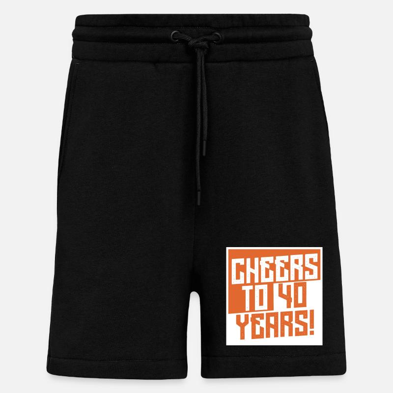 Vive nos 40 ans - Short bio décontracté fabriqué en UE - SOLID BLACK