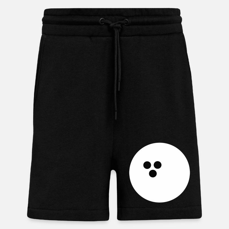 Boule de bowling, Bowling - Short bio décontracté fabriqué en UE - SOLID BLACK