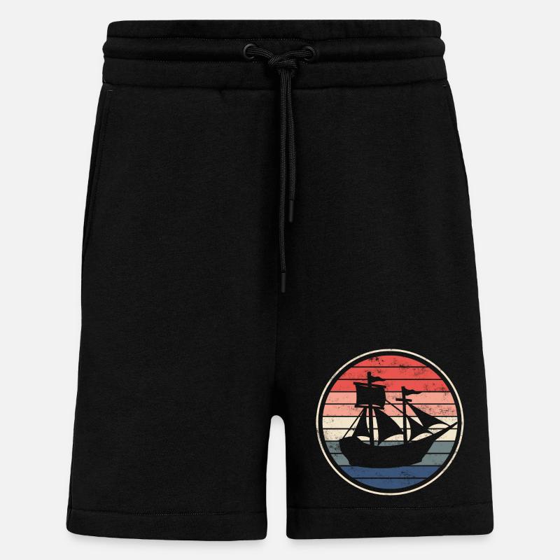 Boot Schiff Segelschiff - Shorts - made by SPREAD - SOLID BLACK
