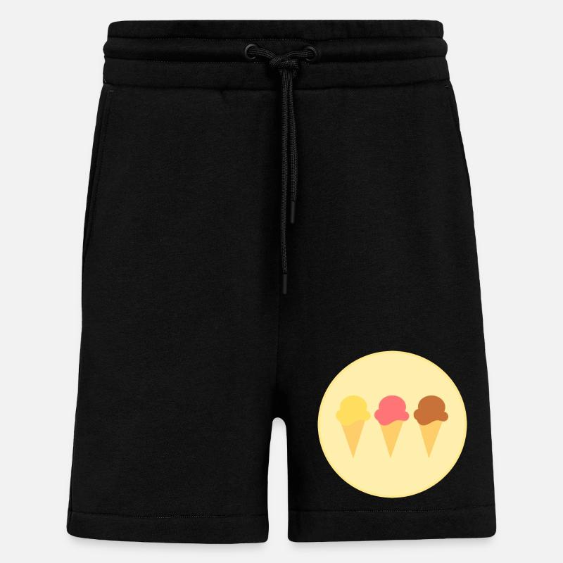 Eis Eiscreme Erdbeereis Vanilleeis Schokoeis - Shorts - made by SPREAD - SOLID BLACK
