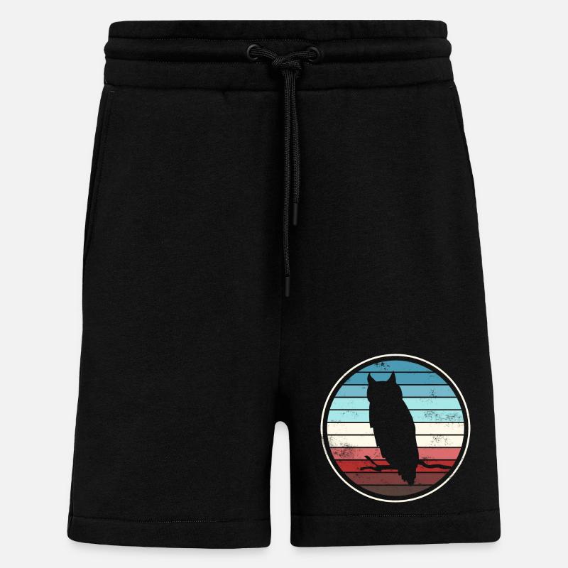 Eule Eulen - Shorts - made by SPREAD - SOLID BLACK