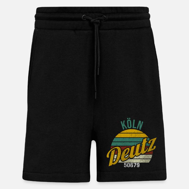 Kölsche Veedel - Köln-Deutz - Shorts - made by SPREAD - SOLID BLACK