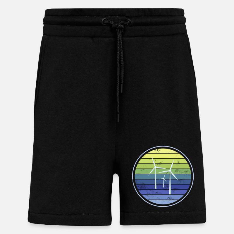 Durabilité de l’énergie éolienne - Short bio décontracté fabriqué en UE - SOLID BLACK