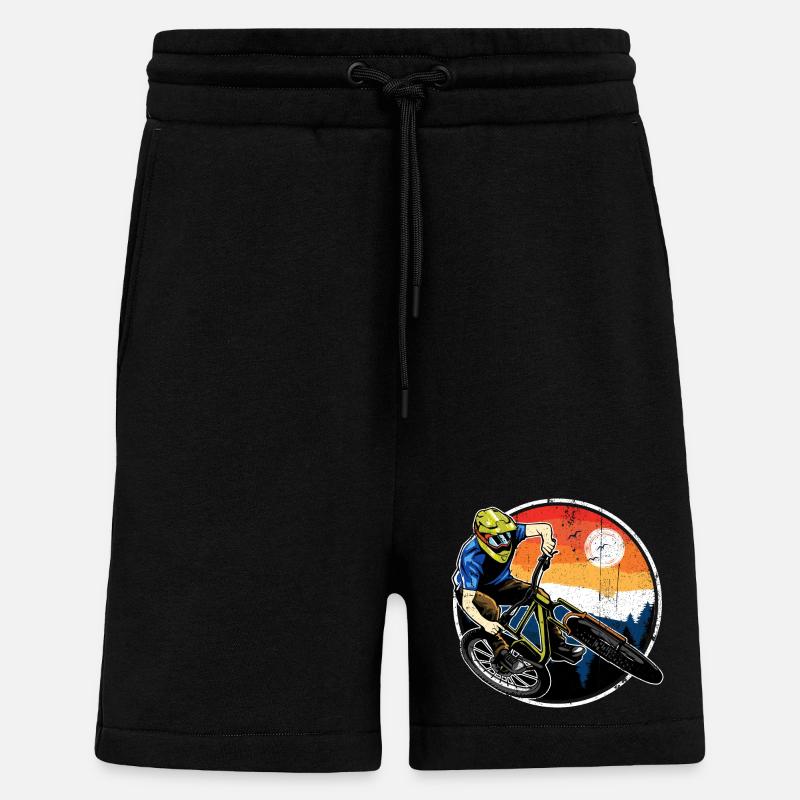 Sunset MTB Rider Circle - Shorts - made by SPREAD - SOLID BLACK