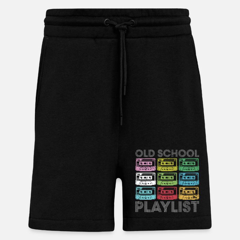 Rainbow Cassette Grid Print - Shorts - made by SPREAD - SOLID BLACK