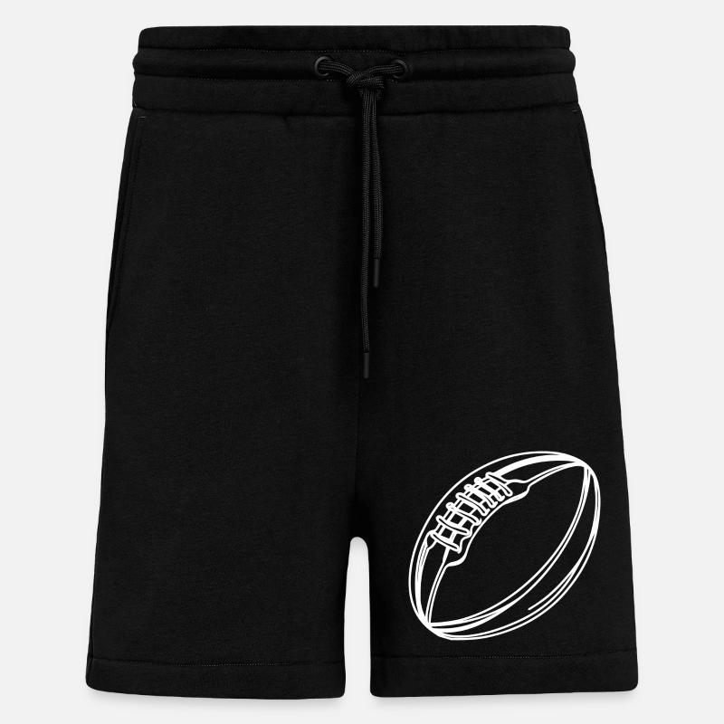 Dessin de ballon de rugby - Short bio décontracté fabriqué en UE - SOLID BLACK