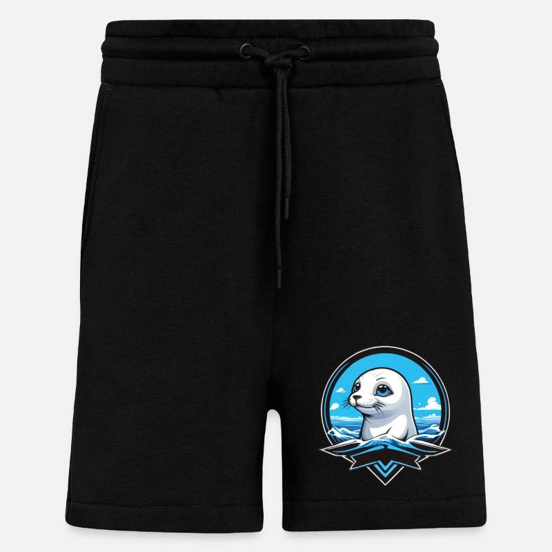 Kleine Robbe Robben Meer - Shorts - made by SPREAD - SOLID BLACK