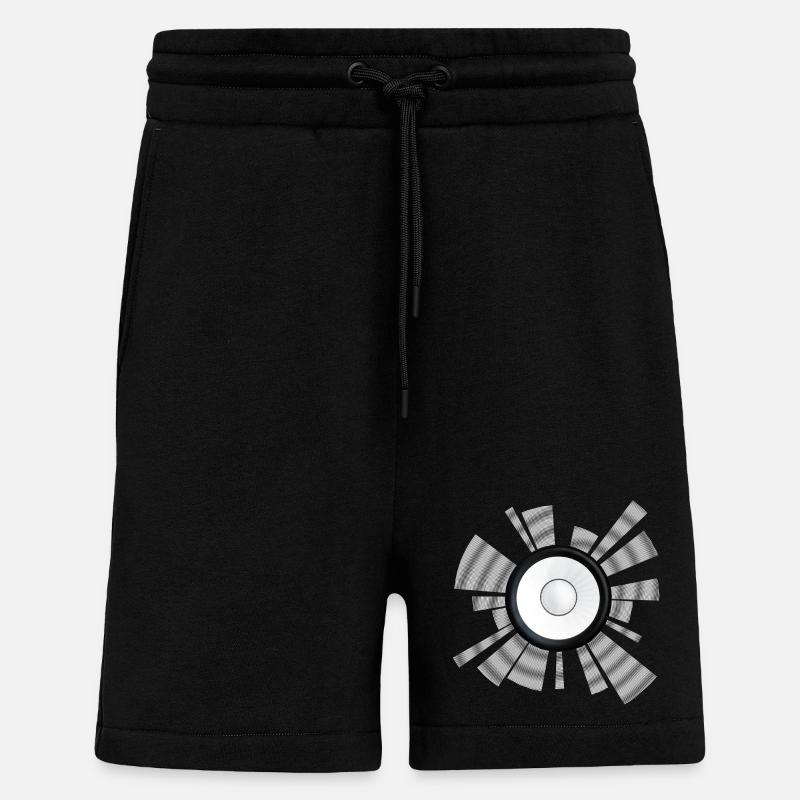 Centre du haut-parleur à faisceau sonore - Short bio décontracté fabriqué en UE - SOLID BLACK