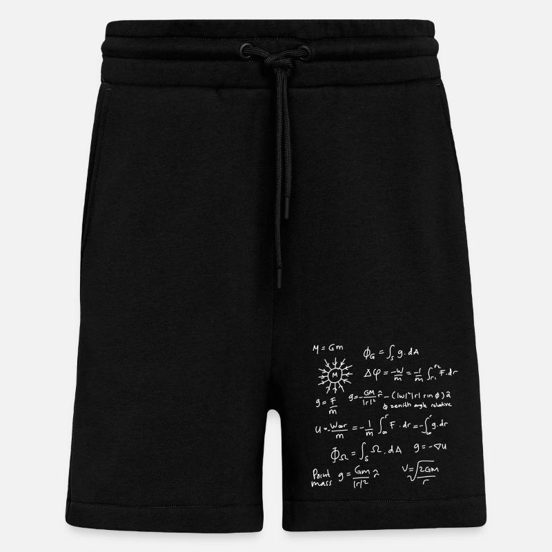 Les équations de la physique déchaînées - Short bio décontracté fabriqué en UE - SOLID BLACK