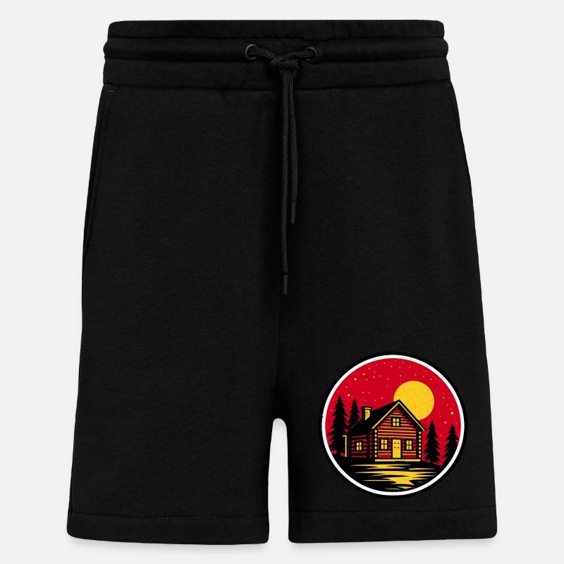 Nuit à la cabine 2 - Short bio décontracté fabriqué en UE - SOLID BLACK