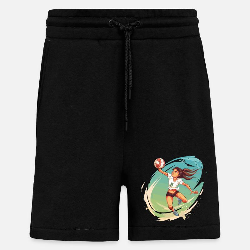 Volleyball Player Comic Style - Shorts - made by SPREAD - SOLID BLACK