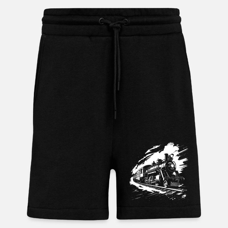 Eisenbahn Zeichnung - Shorts - made by SPREAD - SOLID BLACK