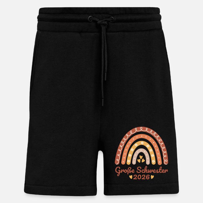 Große Schwester 2026 Regenbogen - Shorts - made by SPREAD - SOLID BLACK