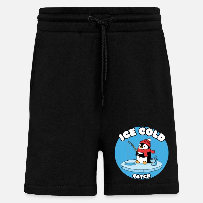Eisfrost Pinguin fängt Eisfisch - Shorts - made by SPREAD - SOLID BLACK