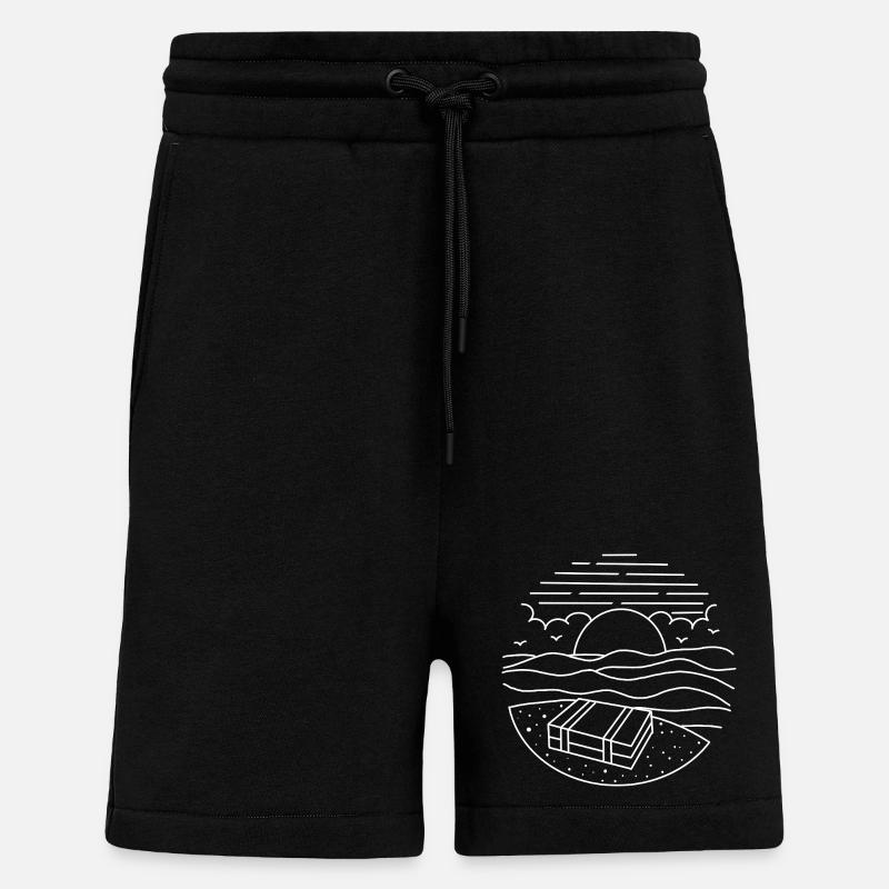 Vacances à la plage Valise - Short bio décontracté fabriqué en UE - SOLID BLACK