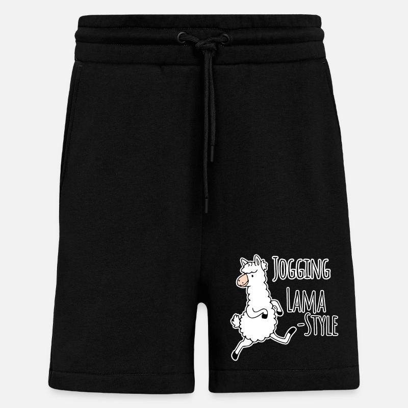 Jogging - style lama ! Idiot mais rapide ! - Short bio décontracté fabriqué en UE - SOLID BLACK