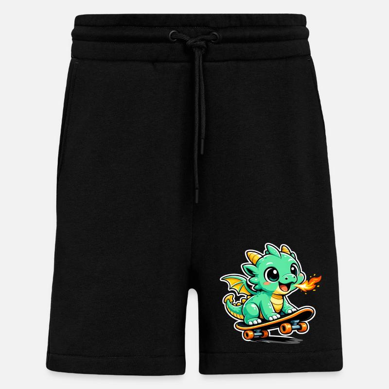 Kleiner Drachen Skateboarder - Shorts - made by SPREAD - SOLID BLACK