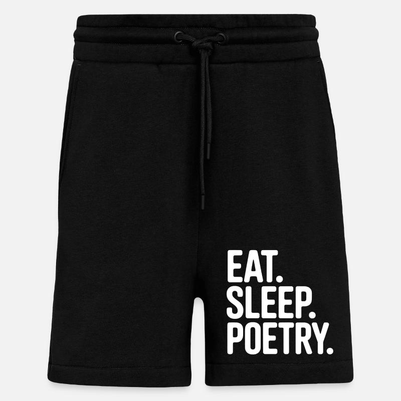 Eat Sleep Poetry Tee - Short bio décontracté fabriqué en UE - SOLID BLACK