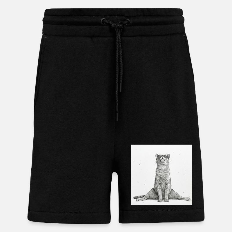 Séparations de yoga pour chats cool - Short bio décontracté fabriqué en UE - SOLID BLACK